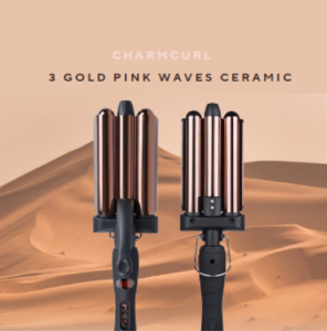 CharmCurl's PRO 3 waves Curler  Rose desert pinky gold